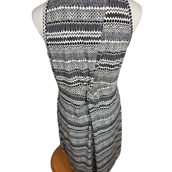 Banana Republic Factory Printed Knot Back Midi Dress Womens Large Black White - Picture 7 of 11